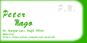 peter mago business card