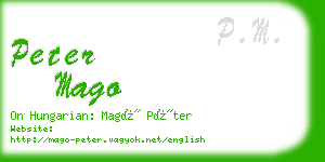 peter mago business card